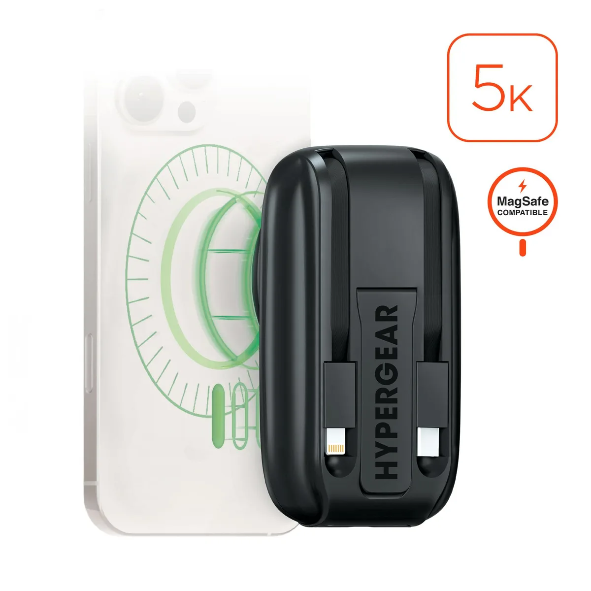HyperGear HyperGear Mag Grip Go 5000mAh power bank, Black — product photo