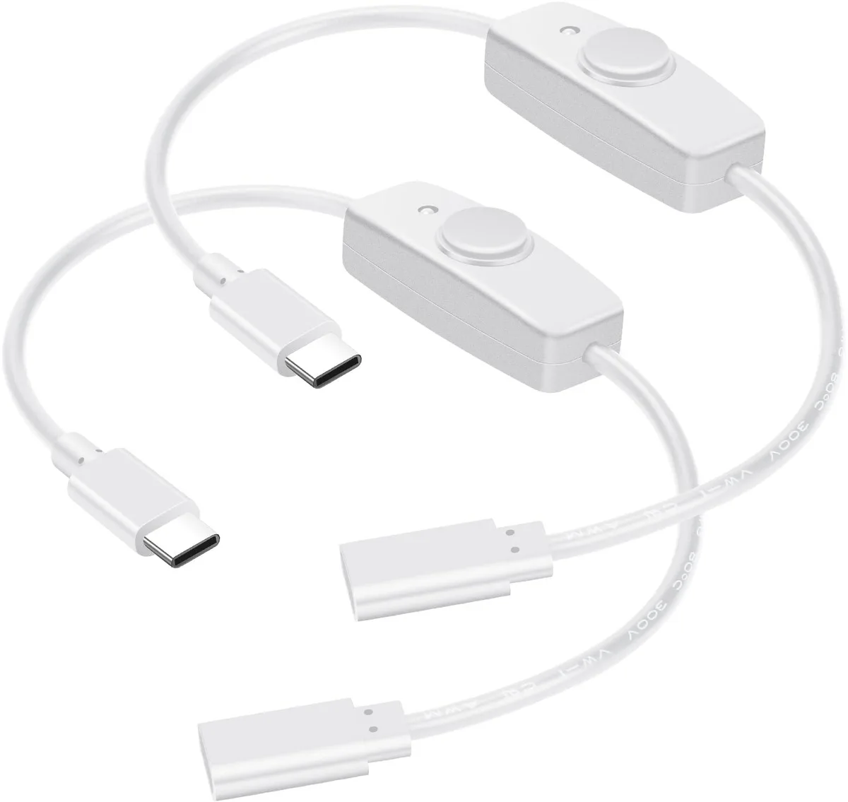 BUCIER BUCIER USB-C Switch Extension Cable 2-Pack 1 ft White — product photo