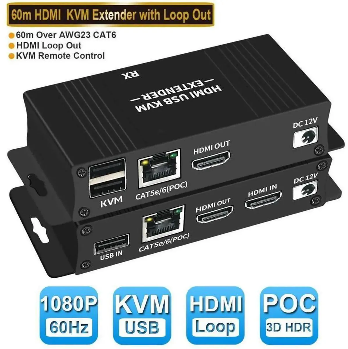 SMUGDESK SMUGDESK 60M 1080P HDMI KVM Over IP Extender Kit — product photo