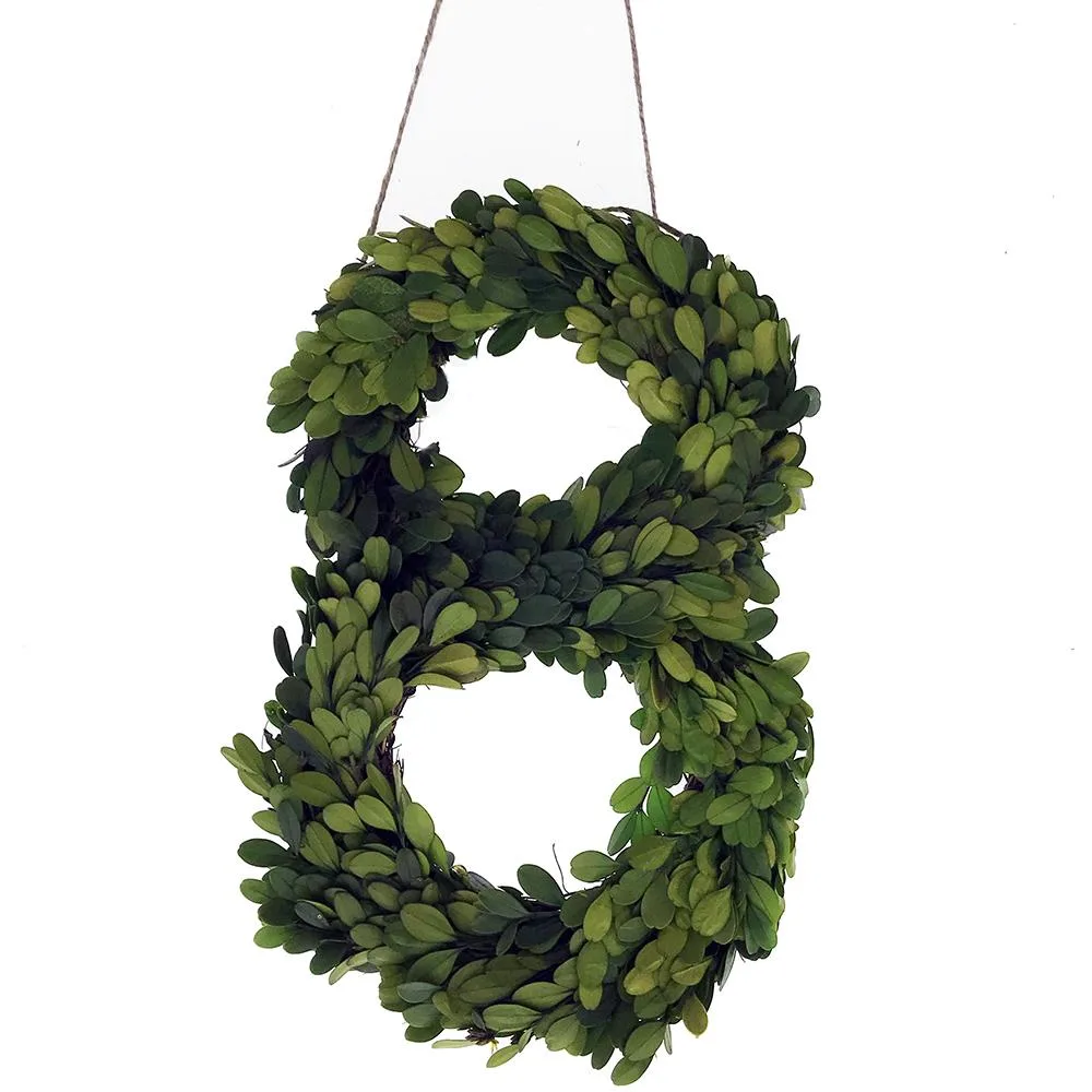 Vandue Corporation Vandue Corporation Modern Home 12" Real Preserved Boxwood Monogram Wreath Letter - 8 — product photo