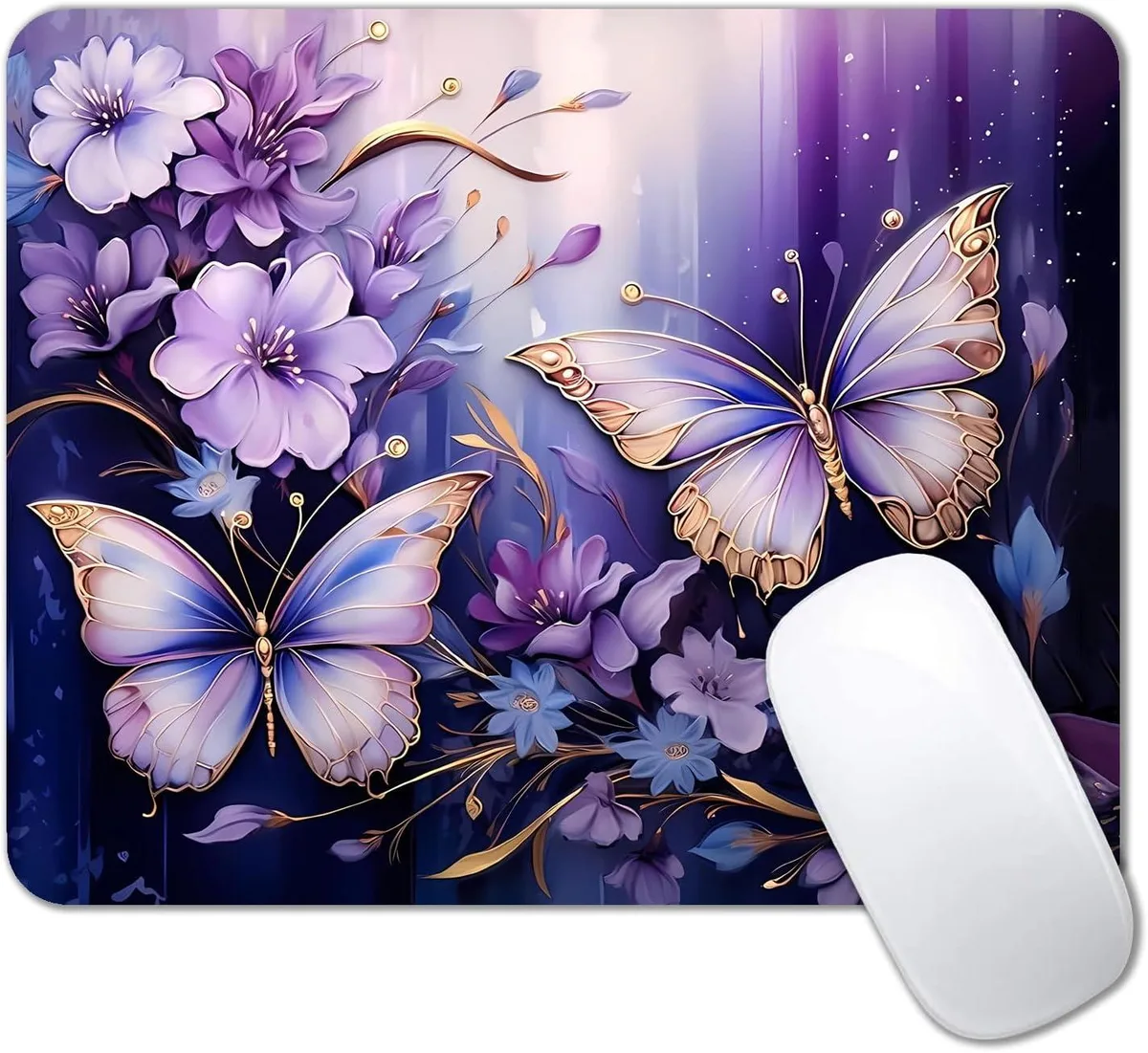 BAOFENG BAOFENG Mouse Pad 9.5 x 7.9 Inch Purple Gold Butterfly — product photo