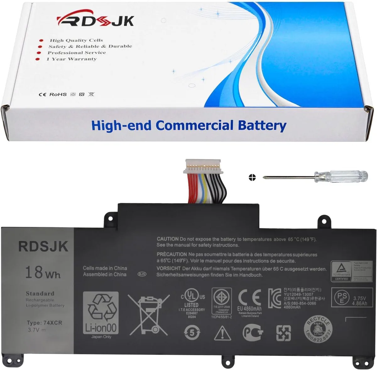 PISKEKAT PISKEKAT 74XCR laptop battery Dell Venue 8 Pro 5830 3.7V 18Wh — product photo