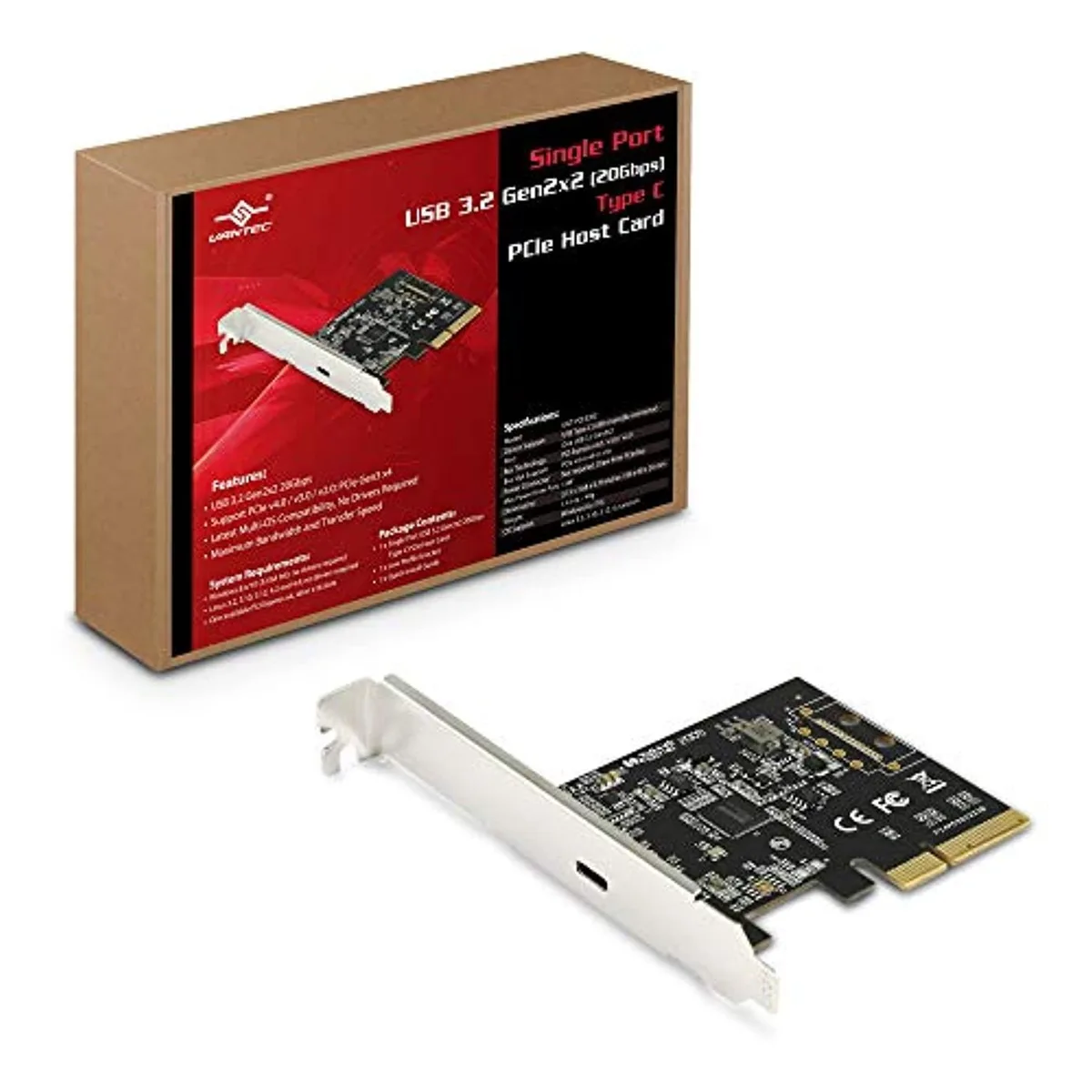 Vantec Vantec UGT-PCE320C USB 3.2 Gen2x2 20Gbps Type C PCIe host card — product photo