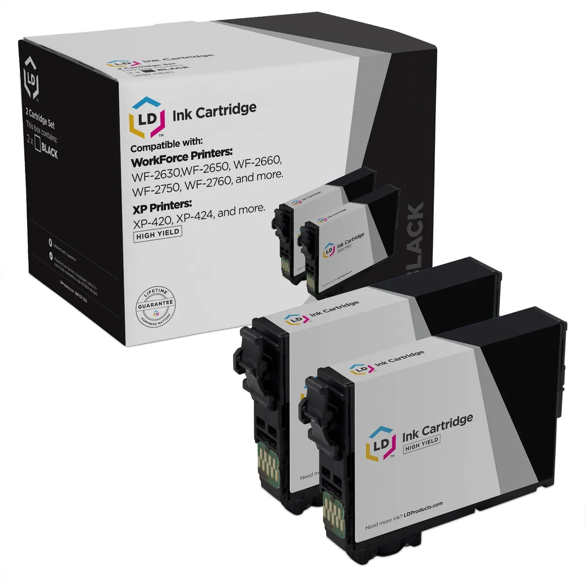 LD Products LD Products Epson 220XL (T220XL120) Black Ink Cartridge 2-Pack, 500 Pages Each — product photo