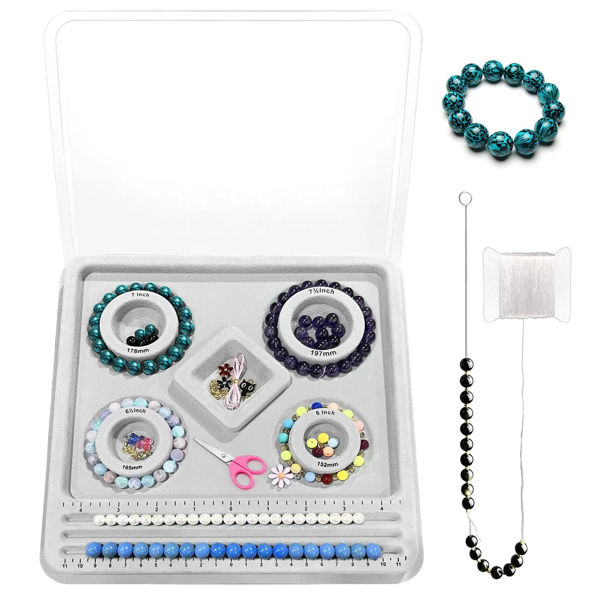 INDIVSHOW BB001 Jewelry Bead Board 10.5in Clear Cover — product photo