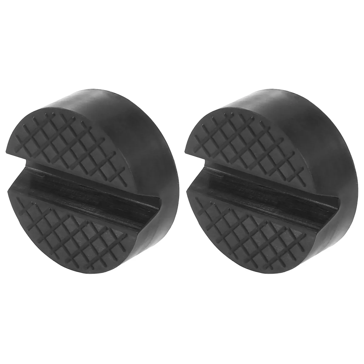 Unique-Bargains Unique-Bargains Jack Pad 2pcs Black Rubber Slotted 3.5x6.5cm — product photo