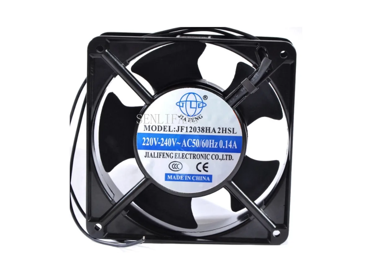 Fans Fans JF12038HA2HSL 120×120×38 mm AC 220/240 V 0.14 A 50/60 Hz oil-bearing ball case fan — product photo