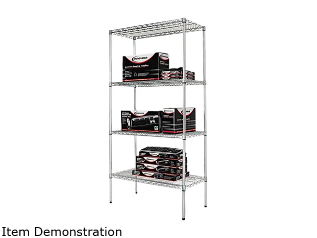 Alera Alera SW50-3618SR Wire Shelving Starter Kit 4 Shelves 36w x 18d x 72h Silver office furniture — product photo