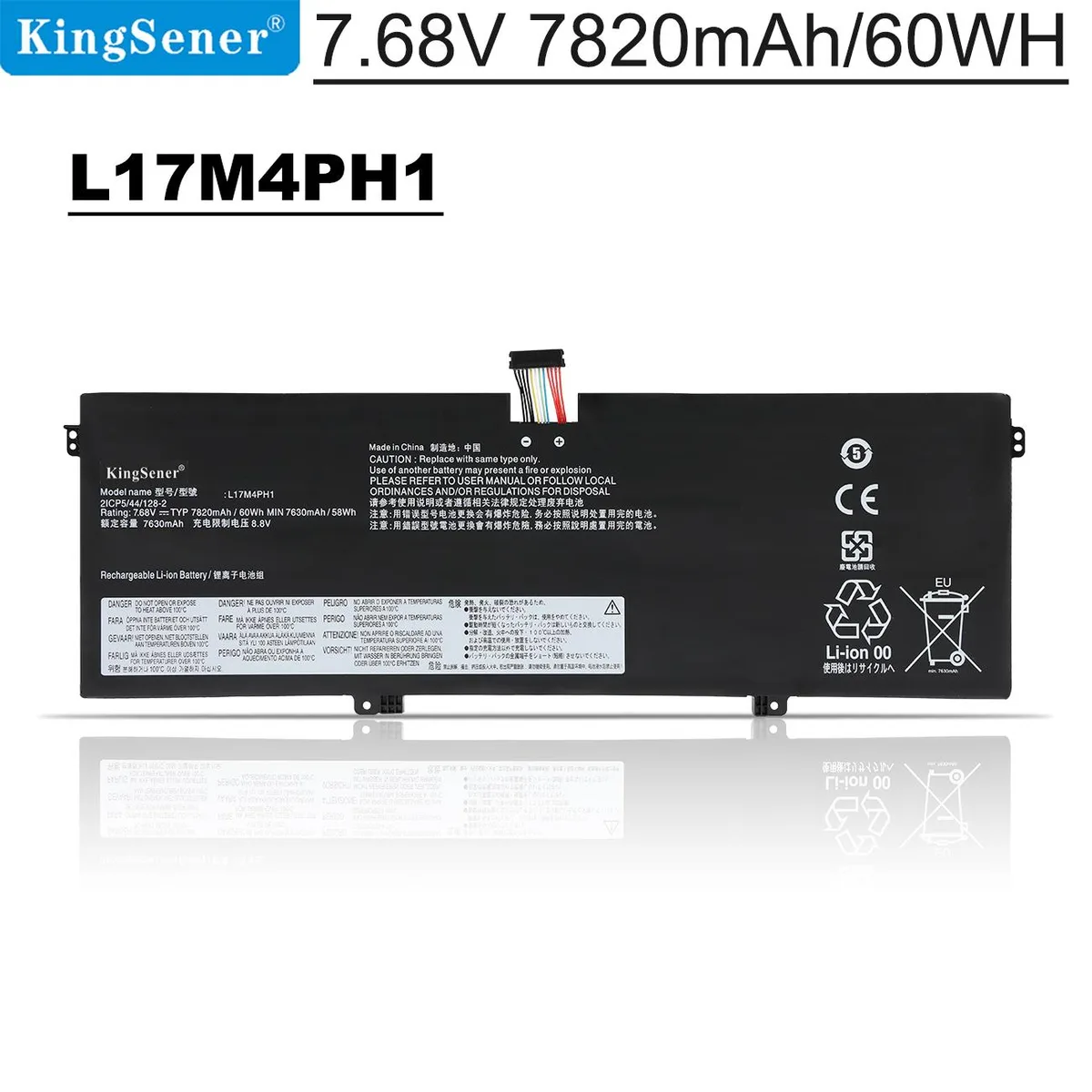 KingSener KingSener L17C4PH1 laptop battery 7630mAh 58WH 7.68V — product photo