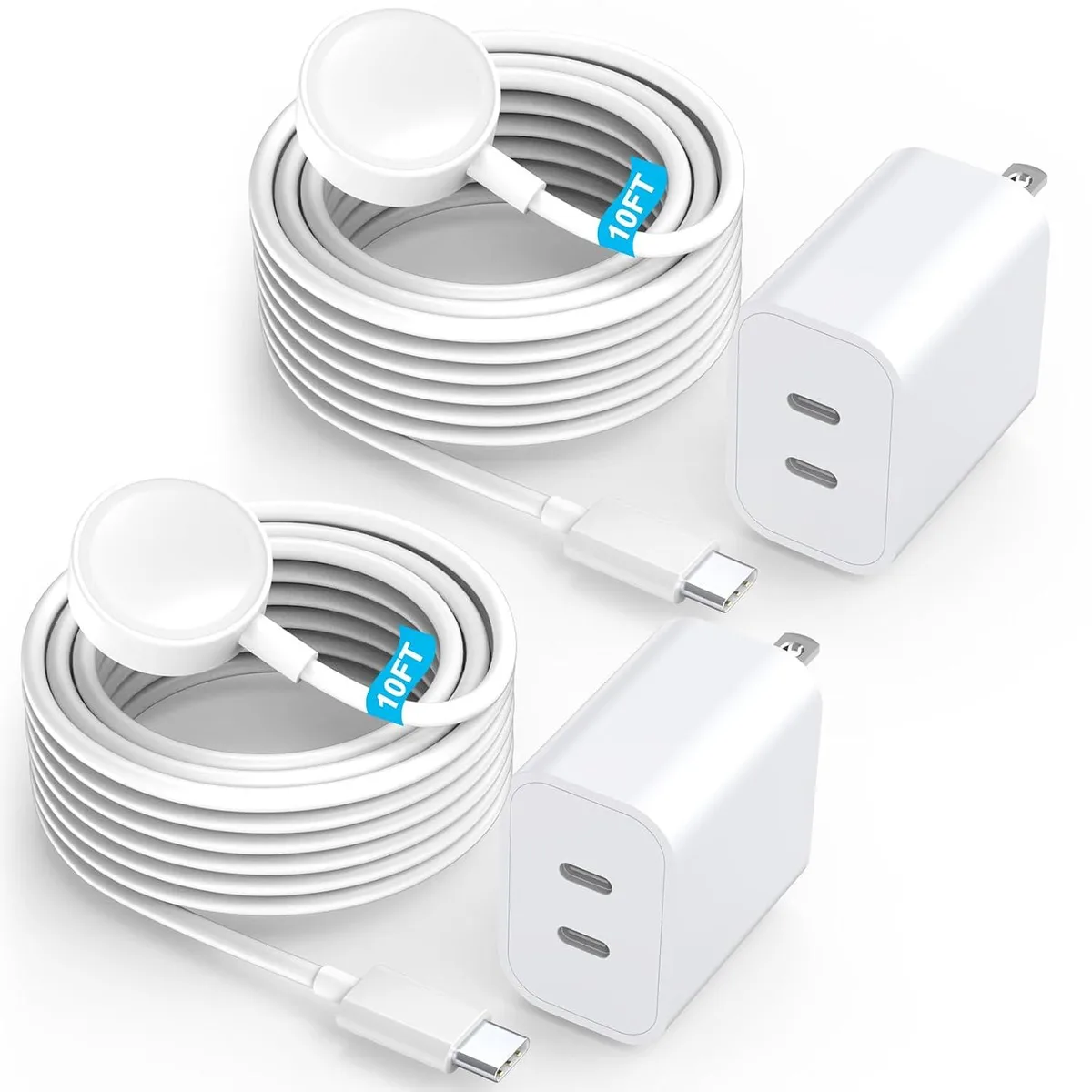 ETEIZU ETEIZU Dual USB-C Watch Charger Kit 10ft 20W 2Pack — product photo