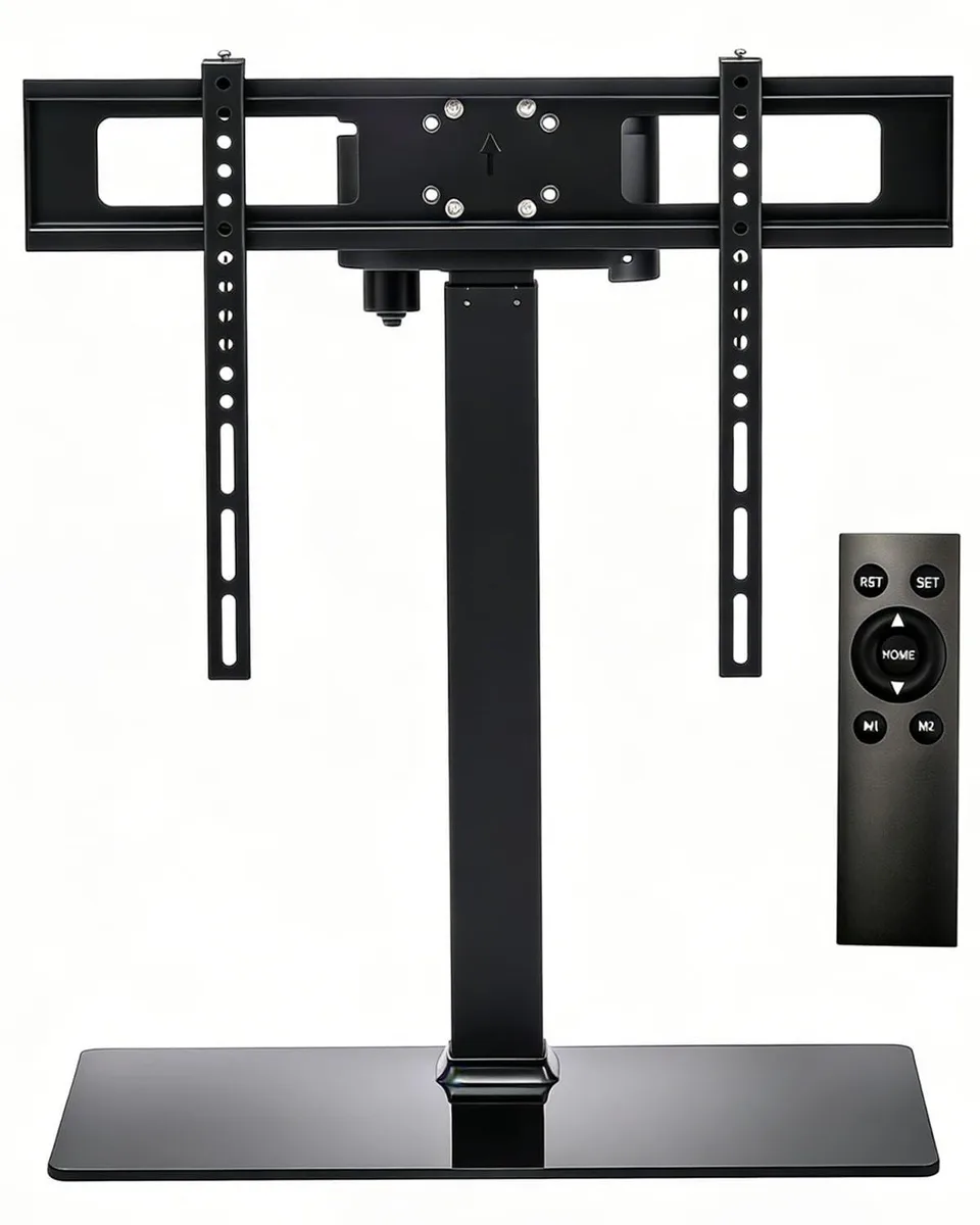 GSM Outdoors GSM Outdoors Motorized TV Mount with Remote 14.96in Height Adjustment Tempered Glass Base — product photo