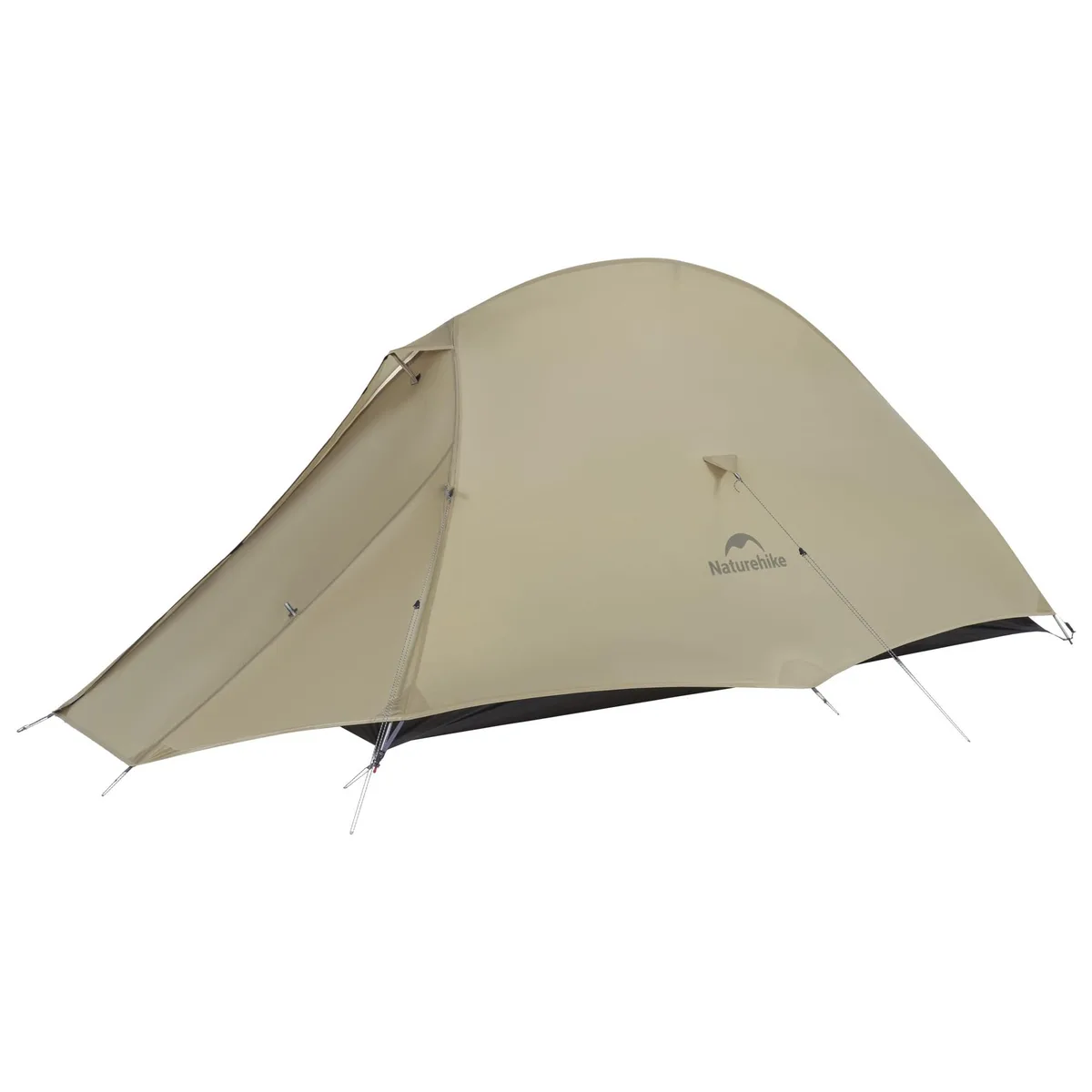 Lightweight green nylon solo tent with aluminum poles packed in a compact carry bag