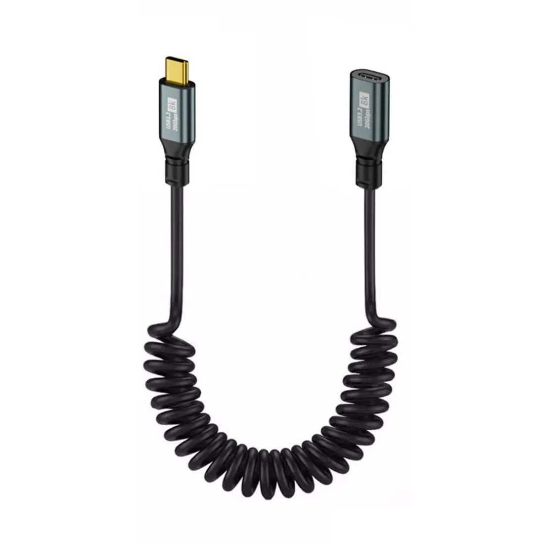 Vszerda Vszerda USB 3.2 Type C Male to Female Coiled Cable 20Gbps 100W 8K@60Hz 1.8m — product photo