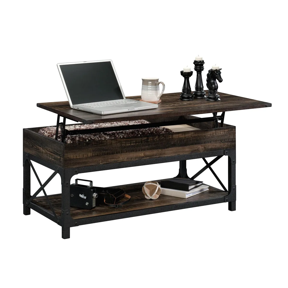 tuphen tuphen Lift-top Coffee Table Brown 41.3x22.3x18.6 in — product photo
