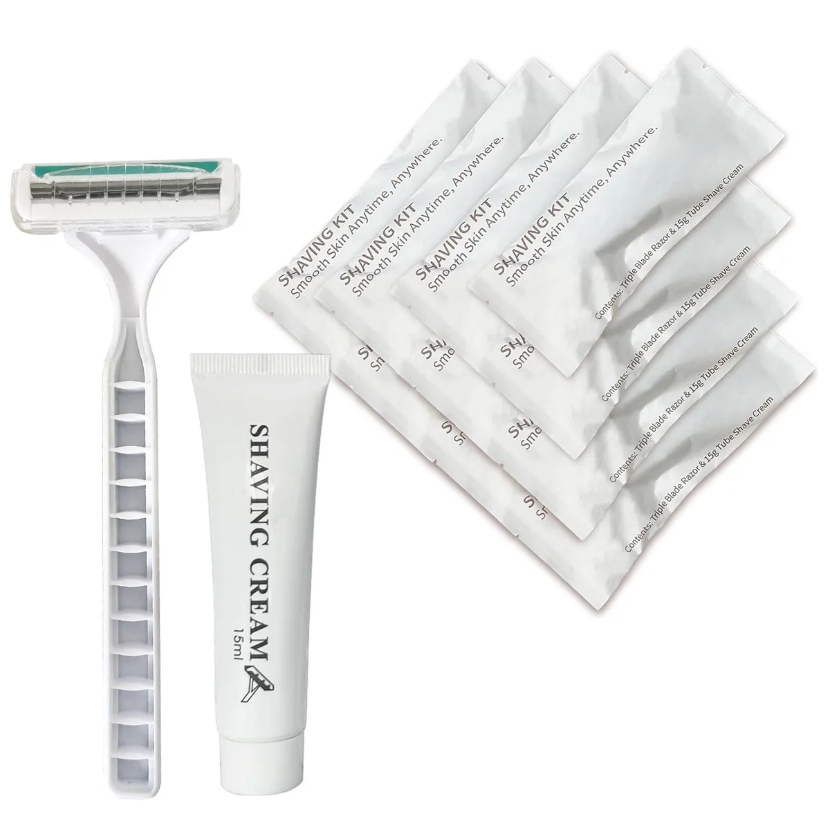 TAURKENAM TAURKENAM 50 Pack Disposable Razor Kit with Shaving Cream — product photo