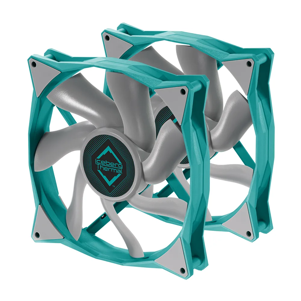 Iceberg Thermal Inc Iceberg Thermal IceGALE Xtra 140mm PWM Case Fan 2-Pack Teal — product photo