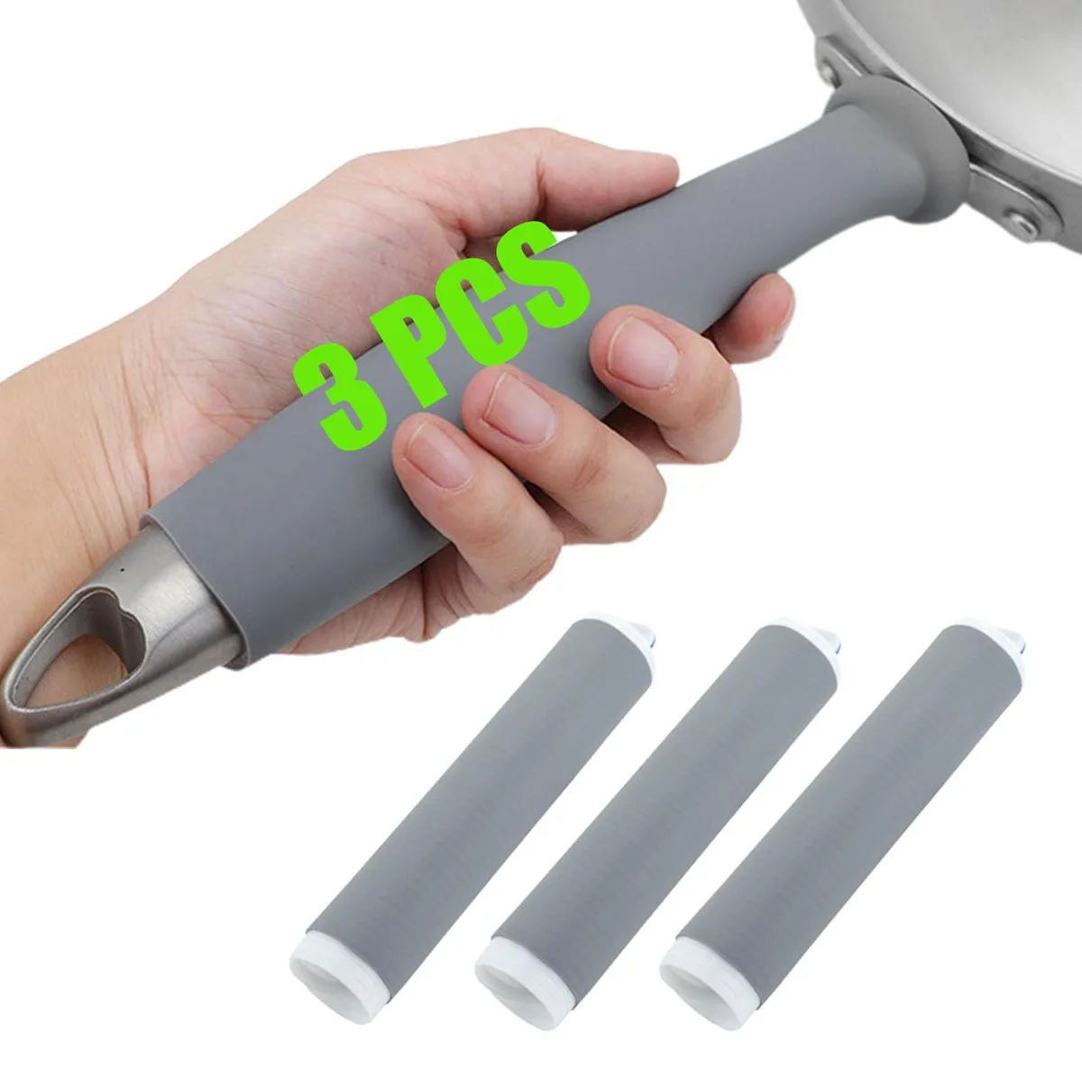 Silicone Pot Handle Cover Heat Resistant Cast Iron Retractable Sleeve — product photo