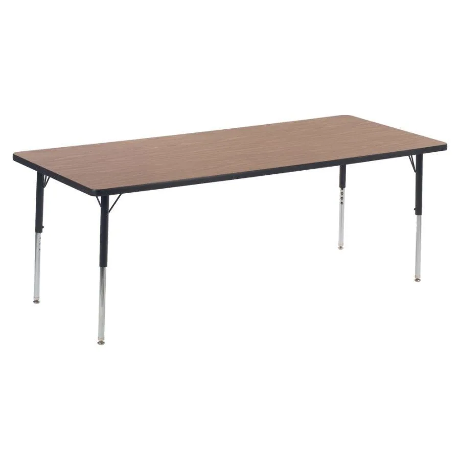 Rectangular Medium Oak tabletop 30 by 72 inches with T-mold edge banding