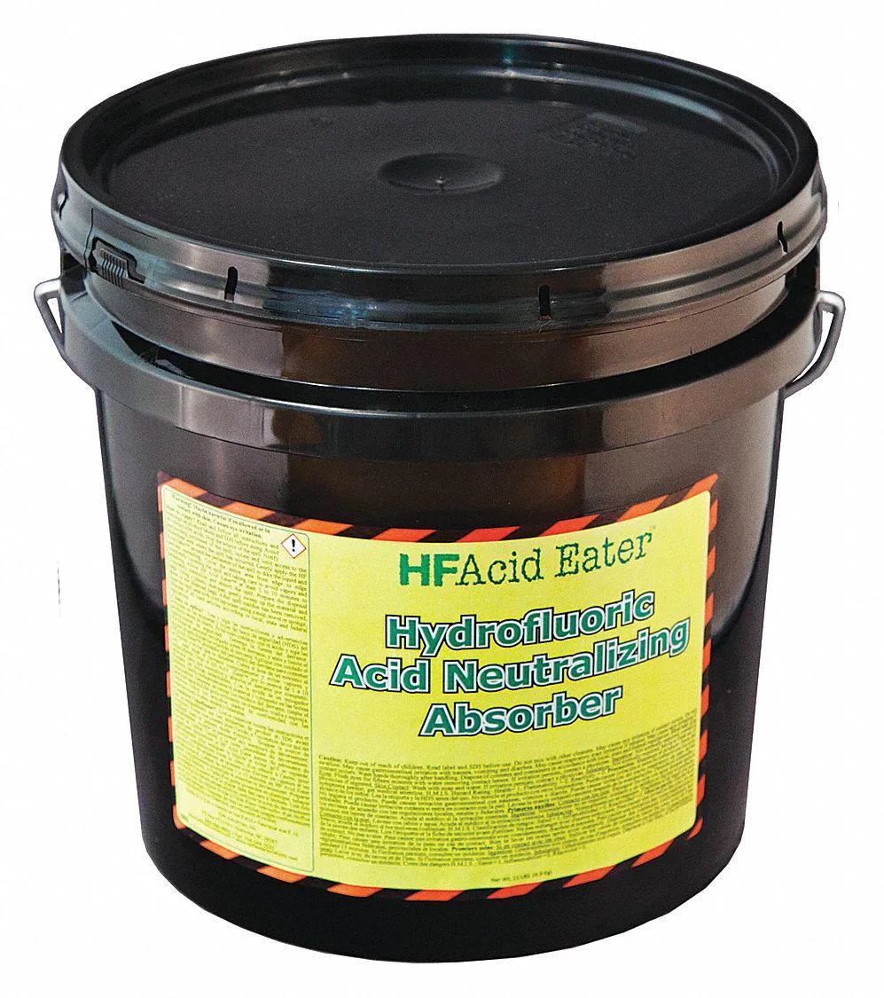 White 2 gal pail of granular hydrofluoric acid neutralizer, 10 lb