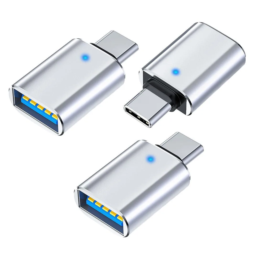  GGMTY OTG-C-G-Y-1 USB C to USB 3.0 Adapter 3-Pack Silver — product photo