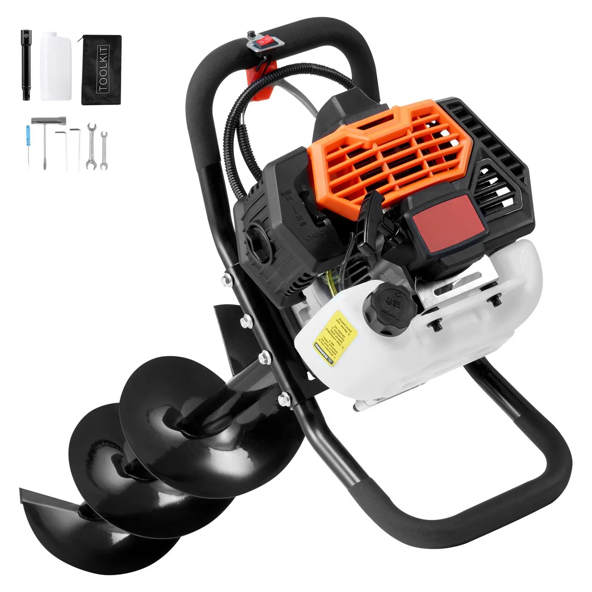 VEVOR VEVOR Post Hole Digger 52CC 1450W Gas Auger 8 Bits Extension Rod Orange Black — product photo