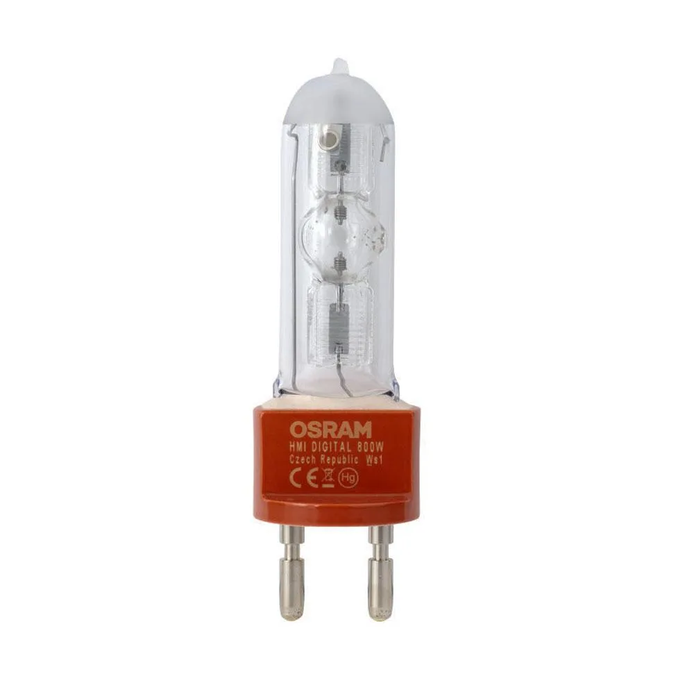 OSRAM HMI Digital 800W metal halide bulb G22 base 6000K clear quartz finish