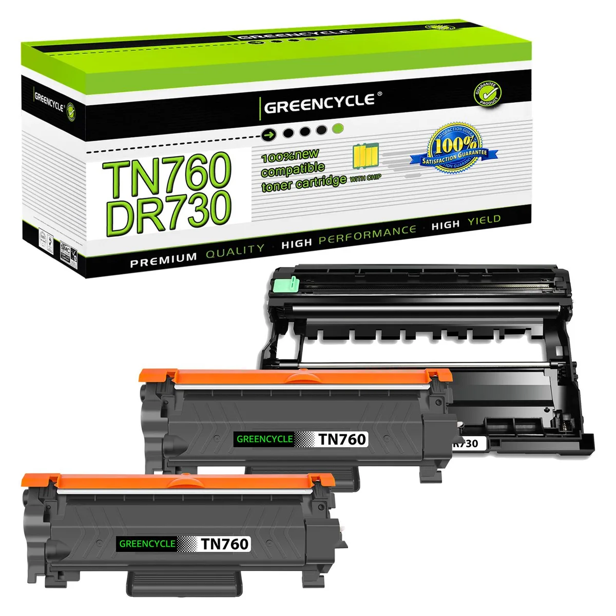 GREENCYCLE GREENCYCLE TN760 TN730 DR730 2 Toner 1 Drum toner cartridge — product photo