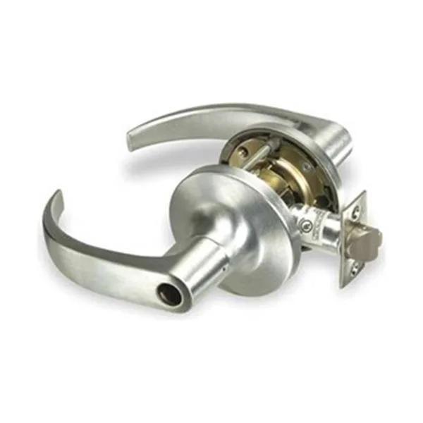 Satin chrome commercial lever lockset, Pacific Beach style