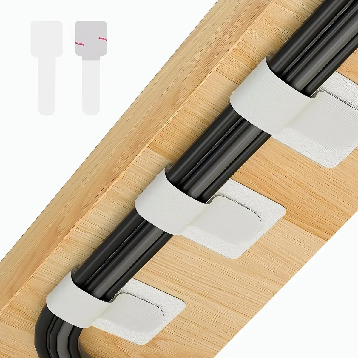 Ennovor Ennovor 50 PCS Hook and Loop Cable Ties White — product photo