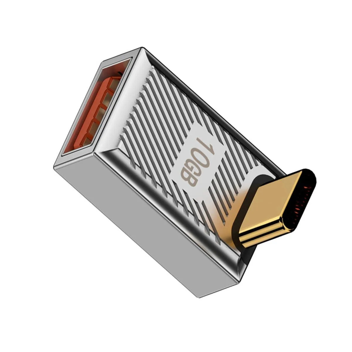 Fervit Fervit 10Gbps 120W USB 3.1 Type-C to USB 3.0 A Angled Adapter Mecha Cyberpunk Style — product photo