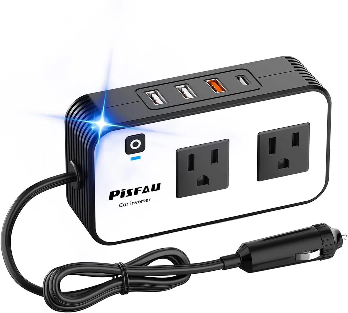 BASEUS BASEUS 200W Car Power Inverter 12V to 110V AC with 20W USB-C 18W USB 4.8A Dual USB — product photo