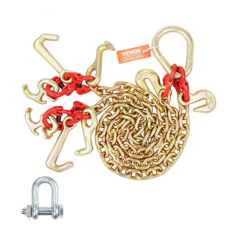 VEVOR VEVOR G80 V Bridle Chain 5/16" 3 ft 10800 lbs R T J Grab Hooks — product photo