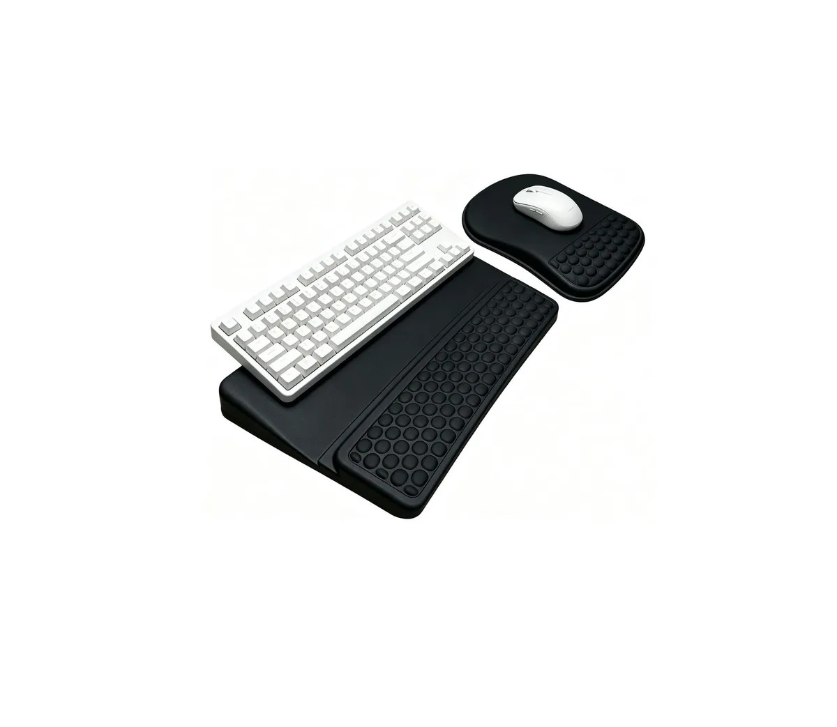  WENPIC ErgoRest Black keyboard wrist rest set 17.0 x 9.7 in keyboard 10.3 x 8.6 in mouse memory foam — product photo
