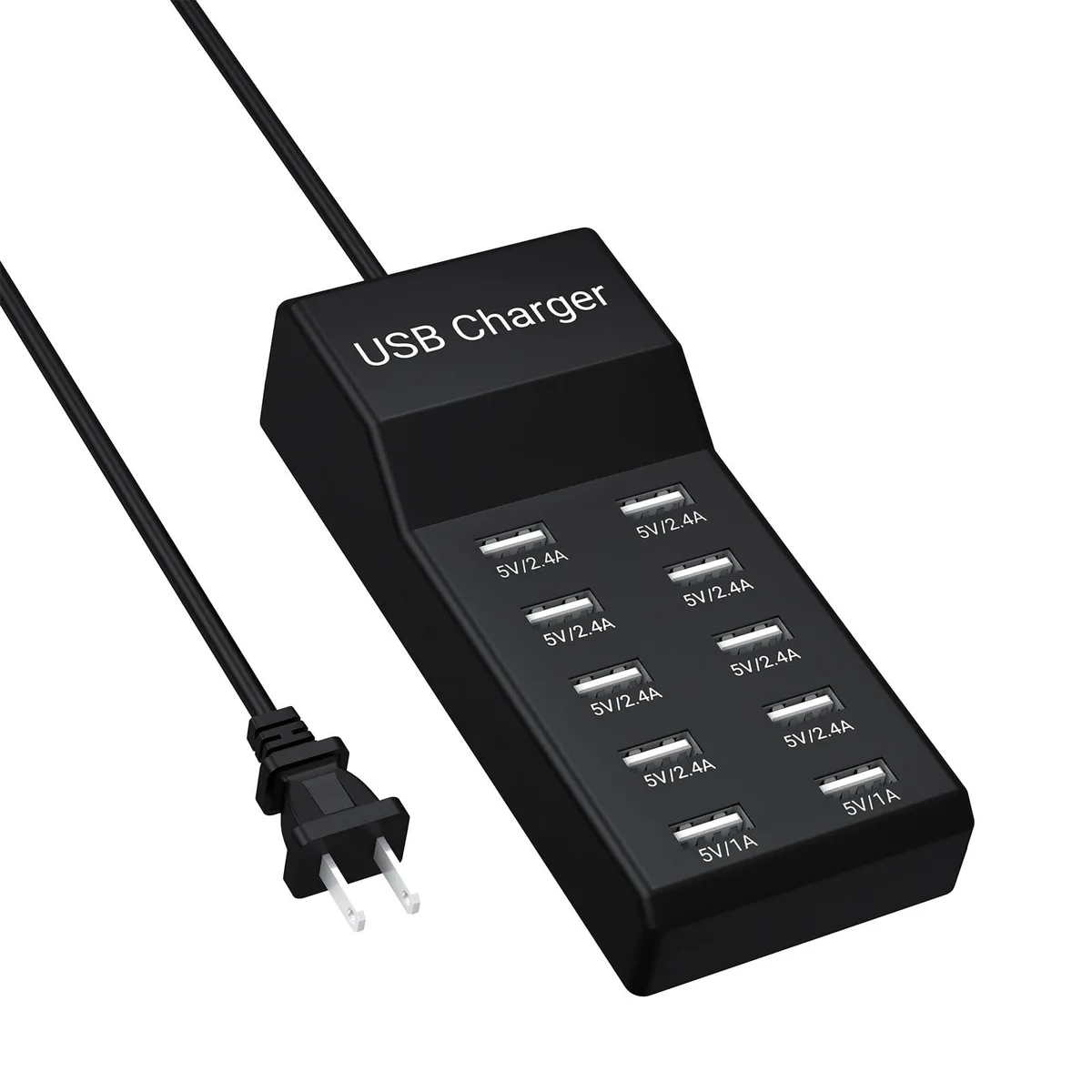  resypey A18 10-Port USB Charger 50W 10A Black 3.3ft — product photo