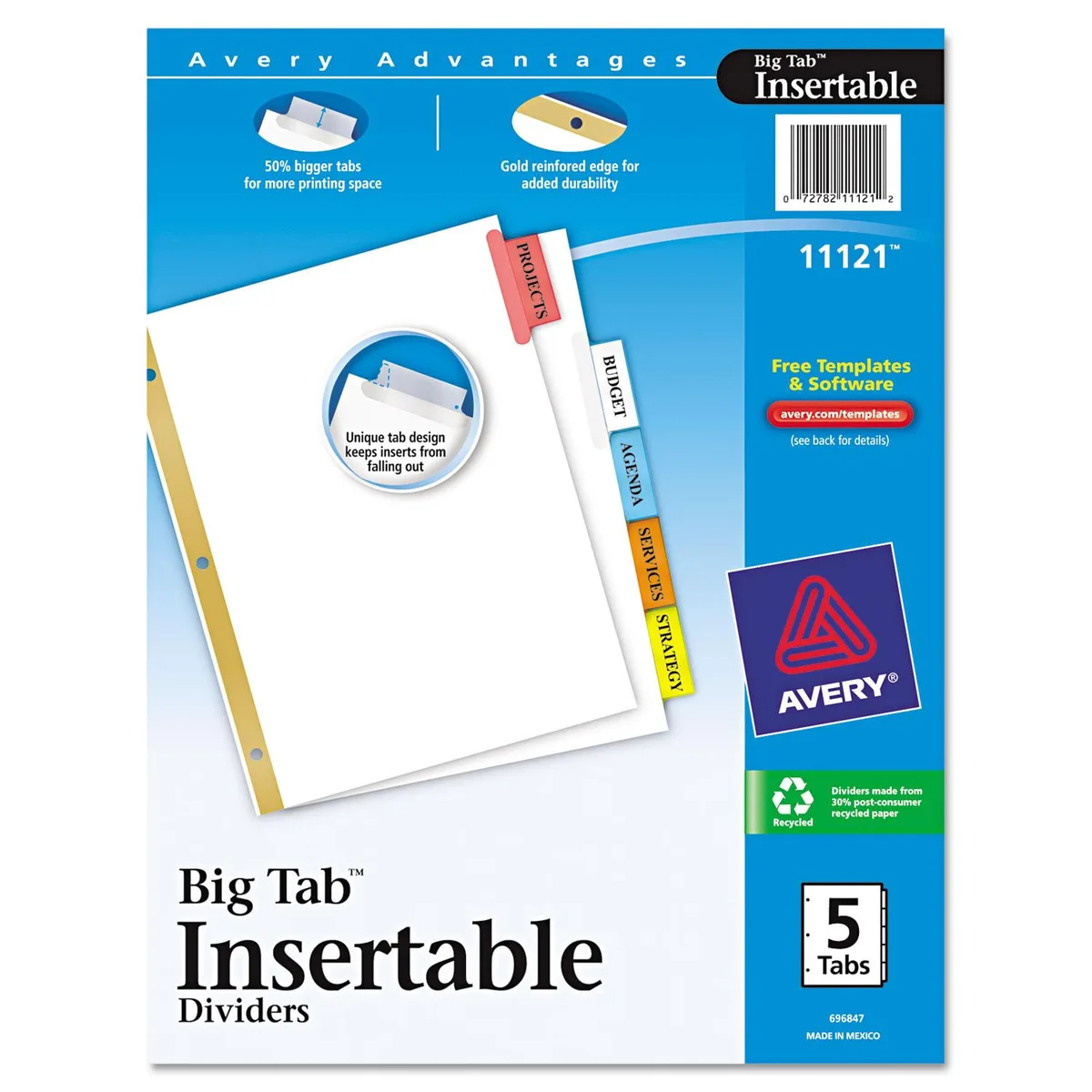 Avery Avery Insertable Big Tab Dividers 5-Tab Letter Size 11121 — product photo