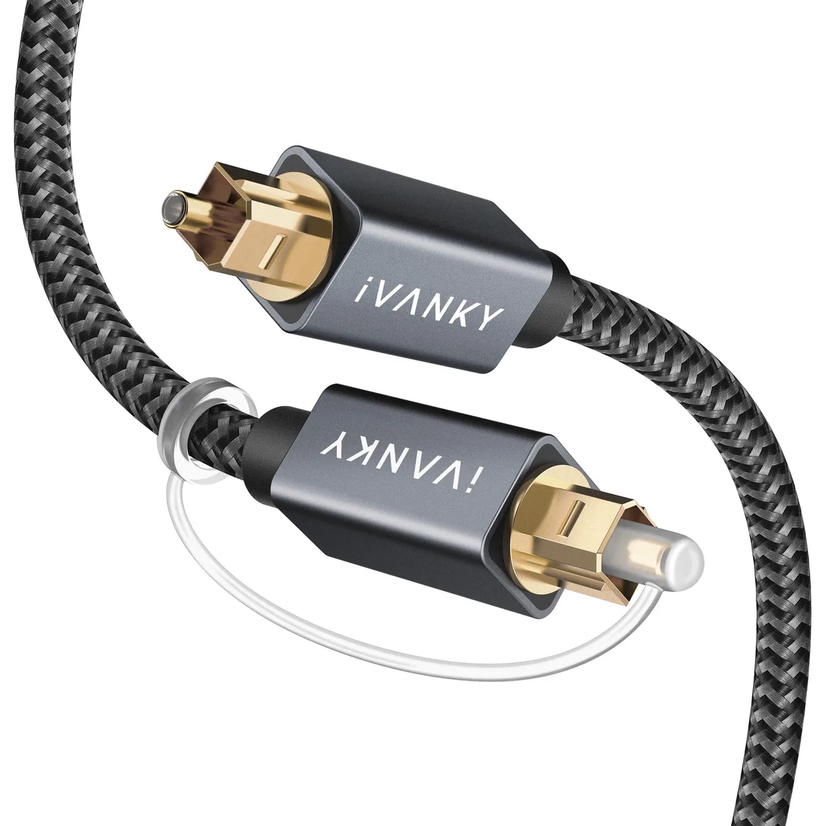  IVANKY Toslink Digital Optical Audio Cable 10ft Grey — product photo