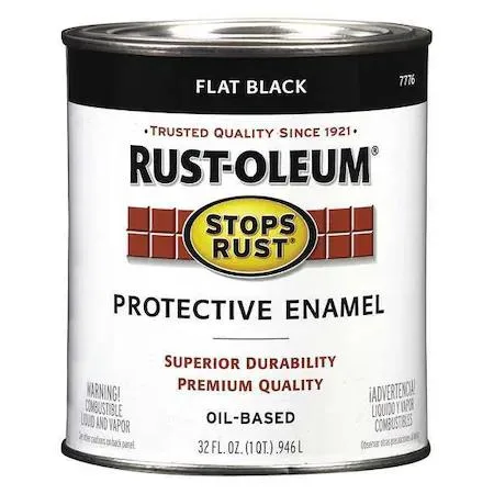 Rust-Oleum Rust-Oleum 7776502 Flat Black Paint 1 qt — product photo