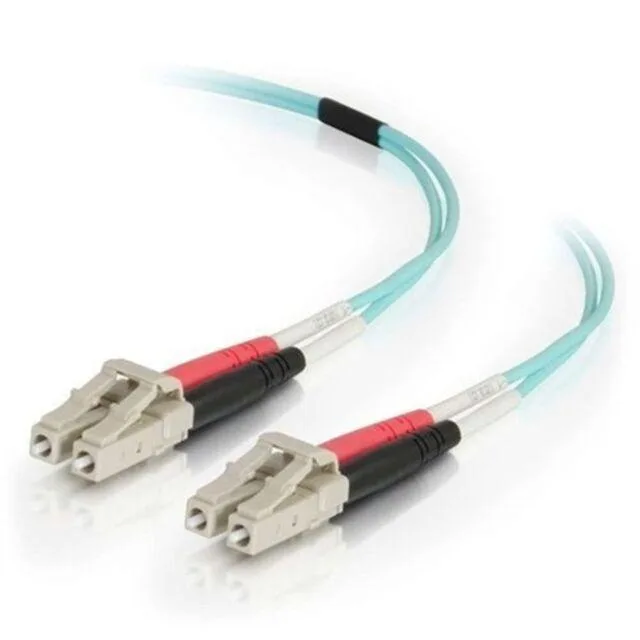 Cables To Go Cables To Go 1004 8M LC-LC 50/125 OM4 duplex multimode PVC fibre optic cable aqua — product photo