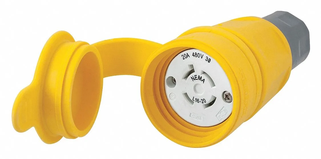 Hubbell Incorporated Hubbell HBL27W76 Watertight Locking Connector L16-20R 20A 480V — product photo
