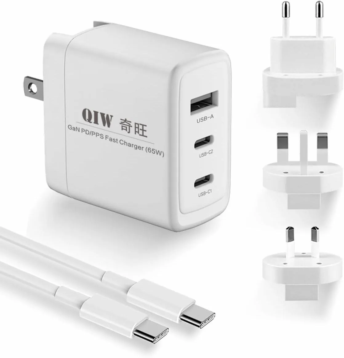Kenuco Kenuco 65W GaN 3-Port USB-C Charger with Cable laptop battery — product photo