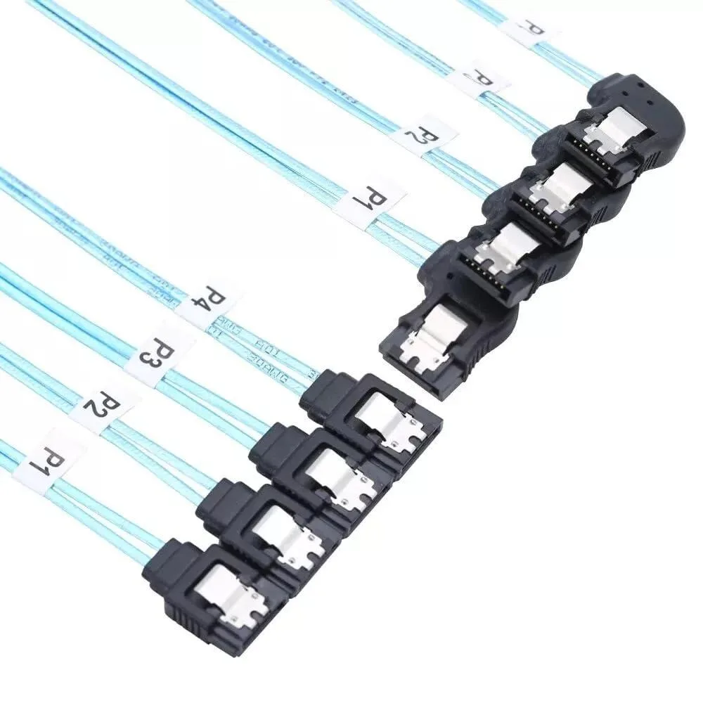 Vszerda Vszerda SAS 4.0 4 Port SATA 7P Female Right-Angle Cable 50CM — product photo