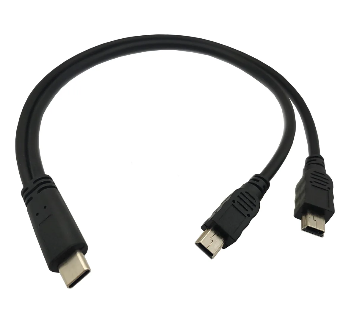 BUCIER BUCIER USB-C Male to 2× Mini USB Male Y Splitter Cable 30 cm Charging Only — product photo