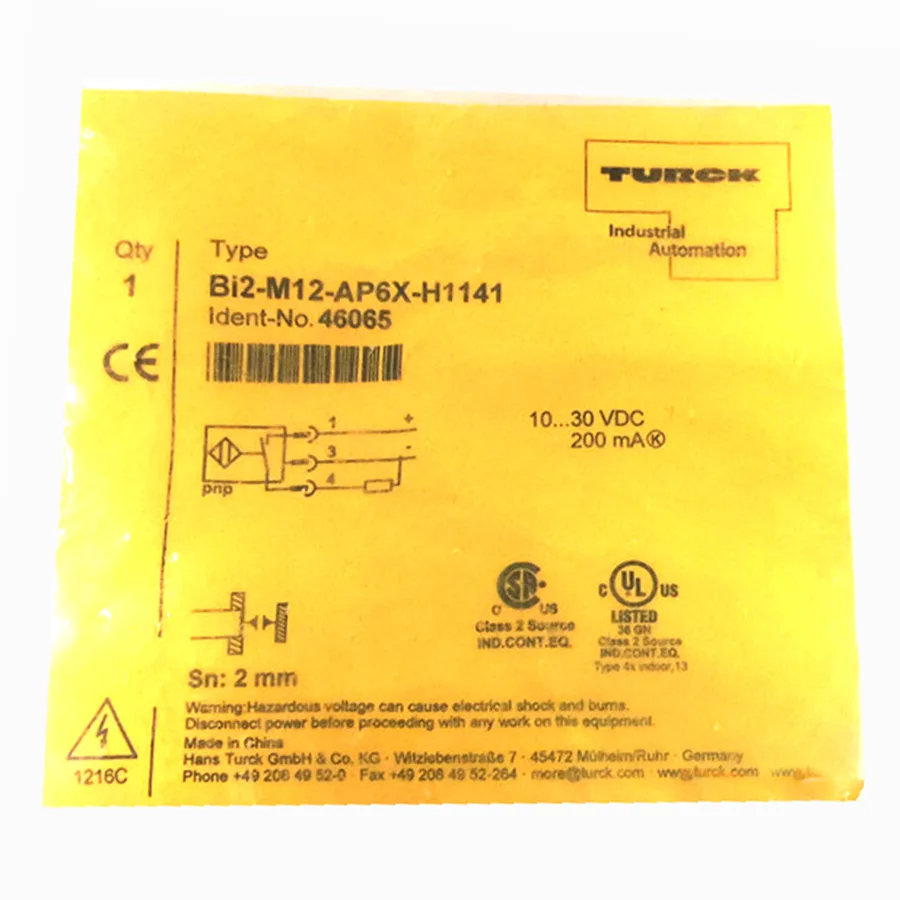 Turck Turck Bi2-M12-AP6X-H1141 46065 Inductive sensor PNP M12 10-30 VDC — product photo