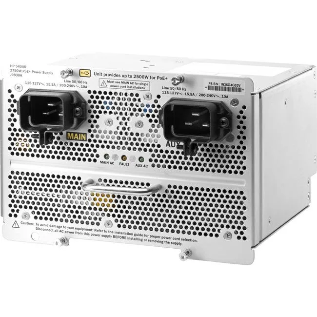 HPE HPE J9829A#ABB 5400R 1100W PoE+ zl2 server power supply — product photo