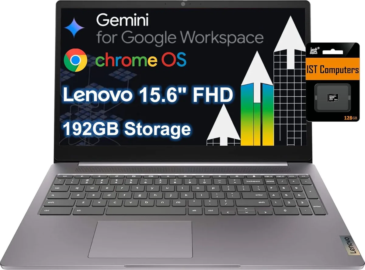 Lenovo Lenovo IdeaPad 3 Chrome 15IJL6 laptop, 15.6" FHD, Celeron N4500, 4GB LPDDR4x, 192GB storage — product photo