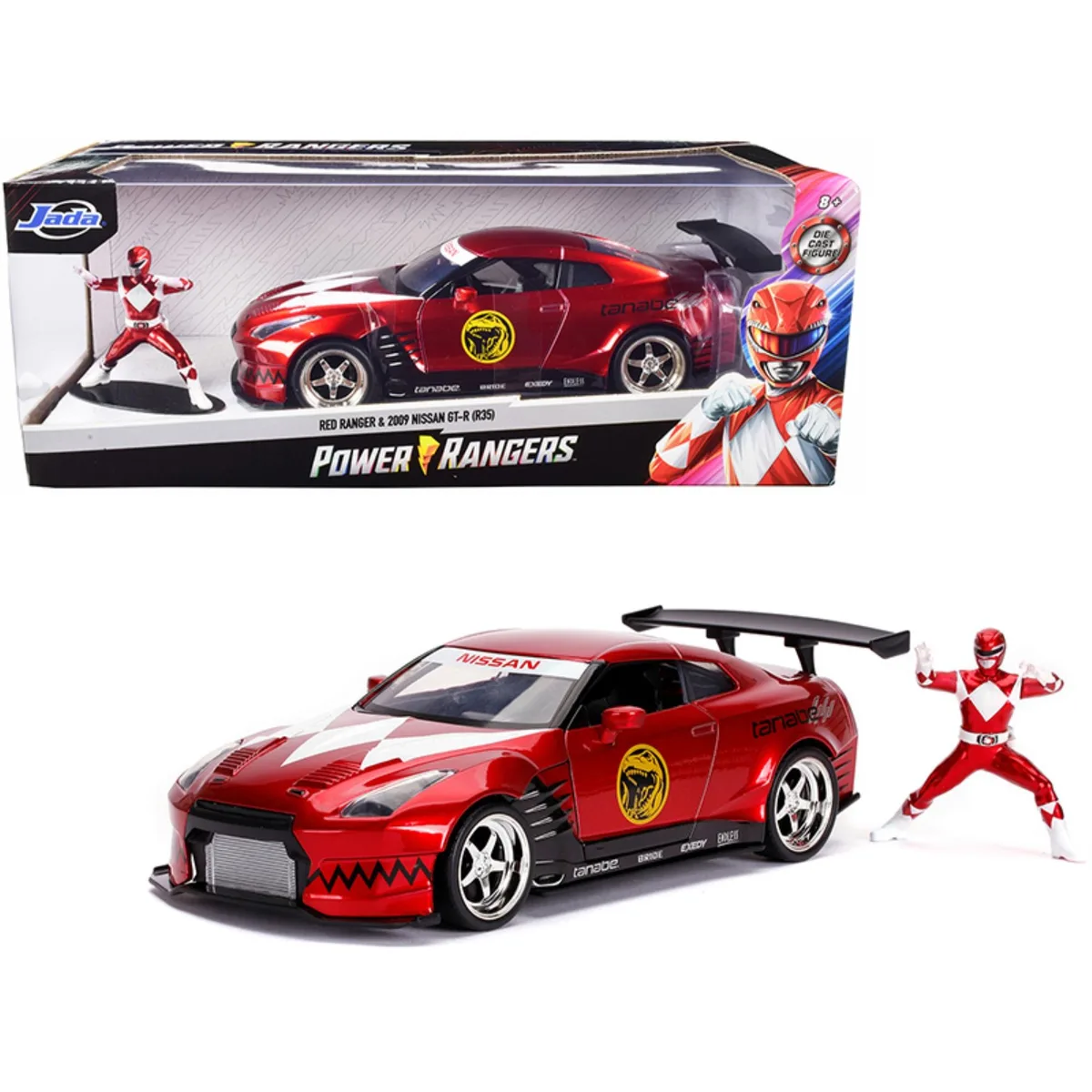 Jada Jada 2009 Nissan GT-R R35 Candy Red Power Rangers 1/24 Vehicle — product photo