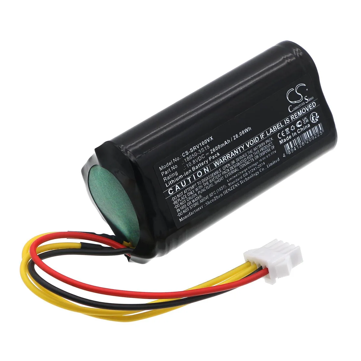  Cameron Sino Battery for Sencor SRV 1000/SLV 1000SL 2600mAh 10.8V — product photo