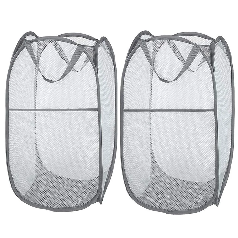  Larpur Pop-Up Mesh Laundry Tub 2-Pack 14x14x24 in Gray — product photo