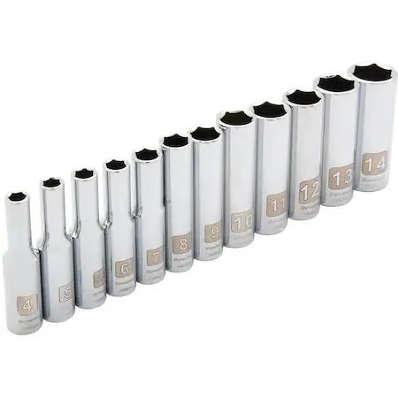 Dynamic Dynamic D004003 1/4" Drive 12-Piece 6-Point Deep Metric Socket Set — product photo