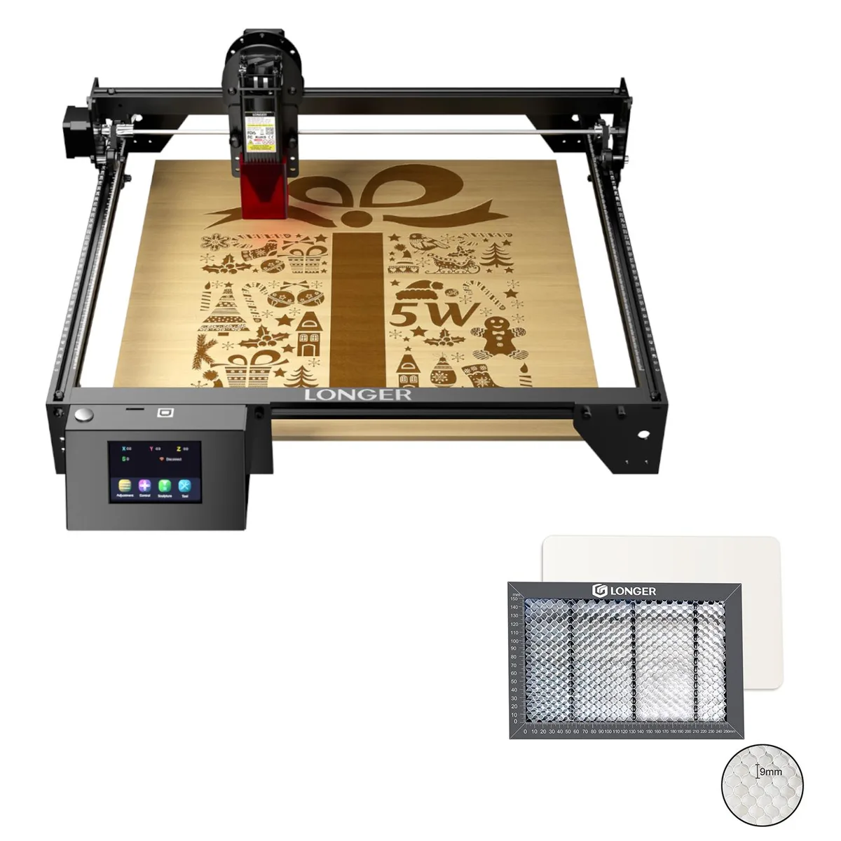 LONGER LONGER RAY5 5W Laser Engraver with Honeycomb Table 11.8" x 7.8" x .86 — product photo